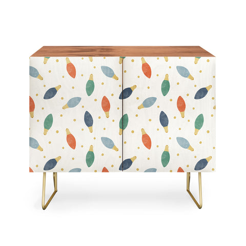 Little Arrow Design Co christmas lights on cream Credenza