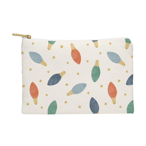 Little Arrow Design Co christmas lights on cream Pouch