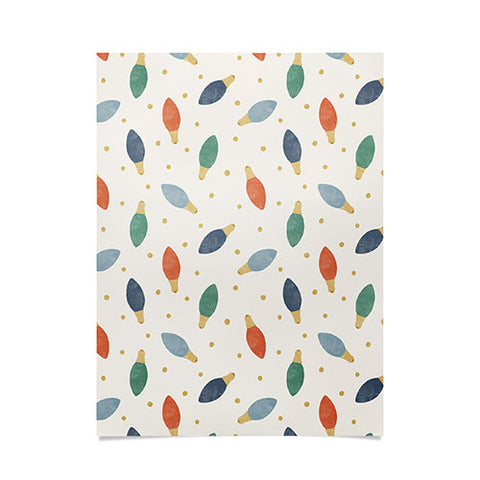 Little Arrow Design Co christmas lights on cream Poster