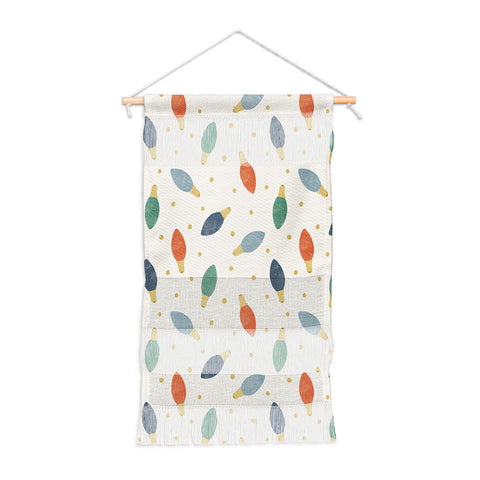 Little Arrow Design Co christmas lights on cream Wall Hanging Portrait