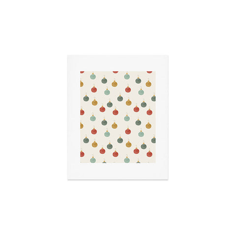 Little Arrow Design Co christmas ornaments on cream Art Print