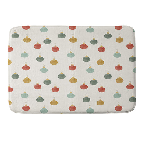 Little Arrow Design Co christmas ornaments on cream Memory Foam Bath Mat