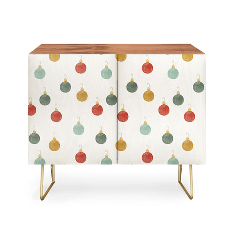 Little Arrow Design Co christmas ornaments on cream Credenza