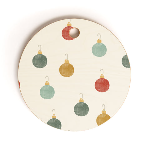 Little Arrow Design Co christmas ornaments on cream Cutting Board Round
