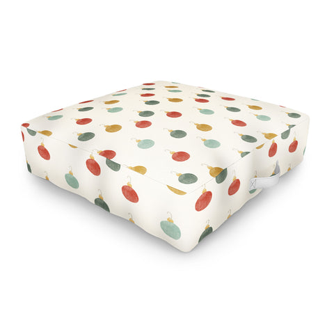 Little Arrow Design Co christmas ornaments on cream Outdoor Floor Cushion