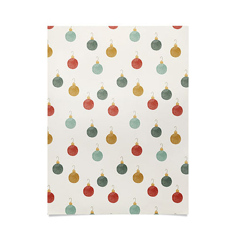 Little Arrow Design Co christmas ornaments on cream Poster