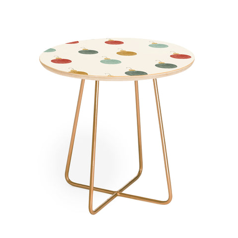 Little Arrow Design Co christmas ornaments on cream Round Side Table