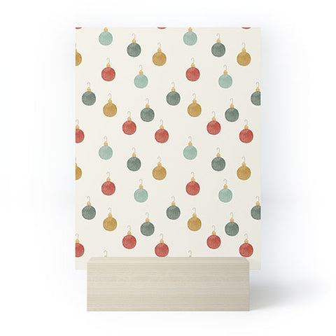 Little Arrow Design Co christmas ornaments on cream Mini Art Print