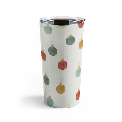 Little Arrow Design Co christmas ornaments on cream Travel Mug