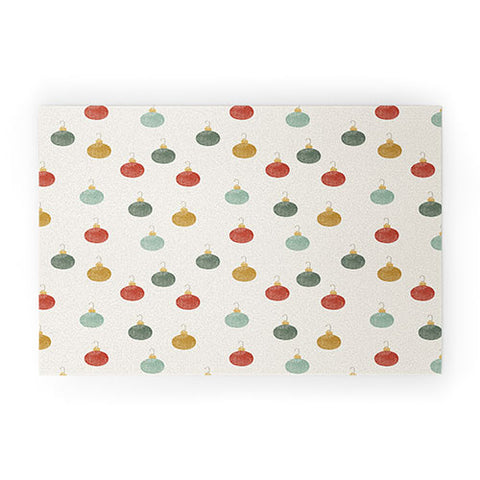 Little Arrow Design Co christmas ornaments on cream Welcome Mat
