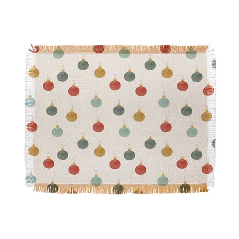 Little Arrow Design Co christmas ornaments on cream Throw Blanket