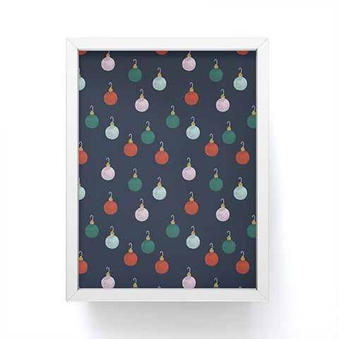Little Arrow Design Co christmas ornaments on navy Framed Mini Art Print