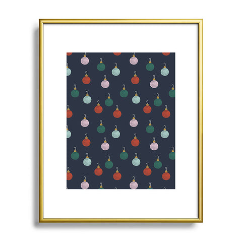Little Arrow Design Co christmas ornaments on navy Metal Framed Art Print