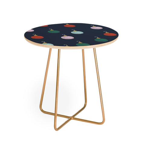 Little Arrow Design Co christmas ornaments on navy Round Side Table
