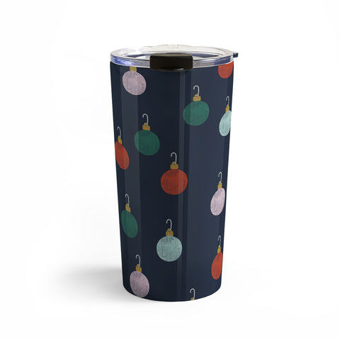 Little Arrow Design Co christmas ornaments on navy Travel Mug