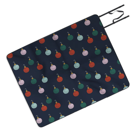 Little Arrow Design Co christmas ornaments on navy Picnic Blanket