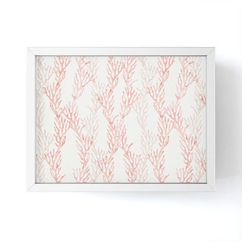 Little Arrow Design Co coral warm pink Framed Mini Art Print