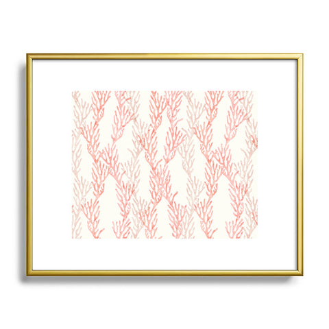 Little Arrow Design Co coral warm pink Metal Framed Art Print