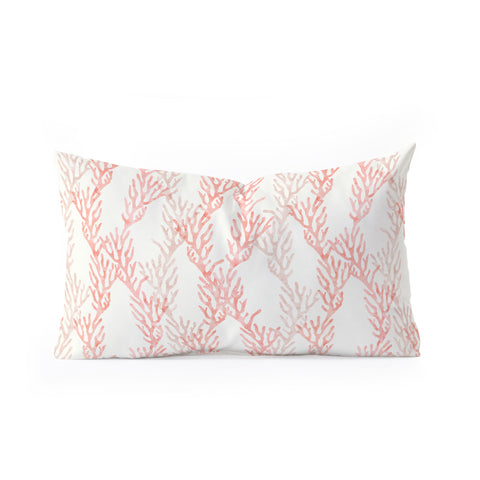 Little Arrow Design Co coral warm pink Oblong Throw Pillow