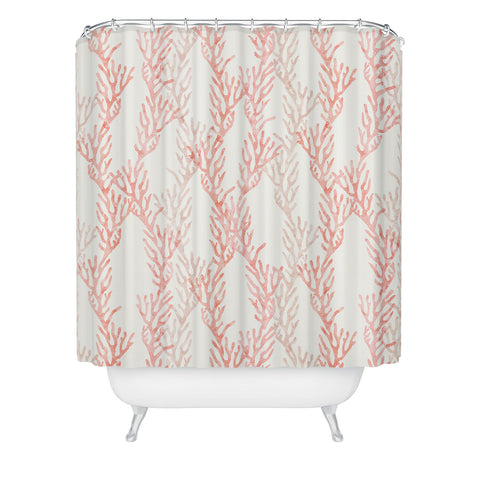 Little Arrow Design Co coral warm pink Shower Curtain