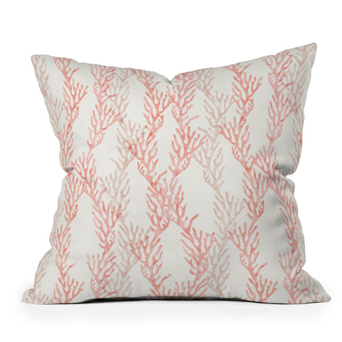 Little Arrow Design Co coral warm pink Throw Pillow