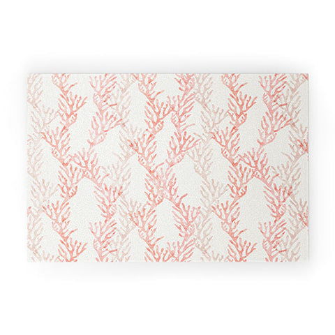 Little Arrow Design Co coral warm pink Welcome Mat