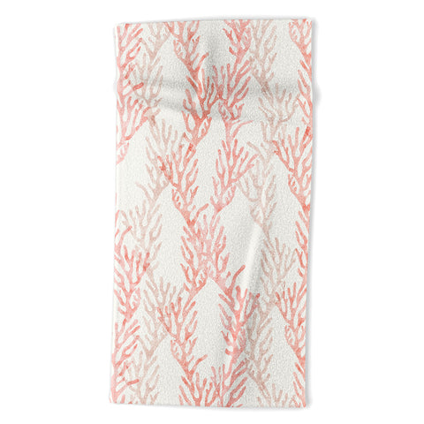Little Arrow Design Co coral warm pink Beach Towel