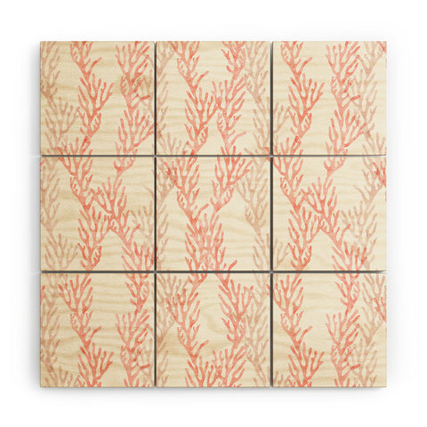 Little Arrow Design Co coral warm pink Wood Wall Mural