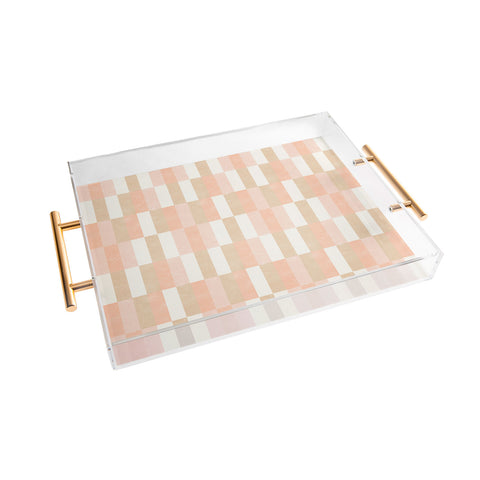Little Arrow Design Co cosmo tile multi pink Acrylic Tray