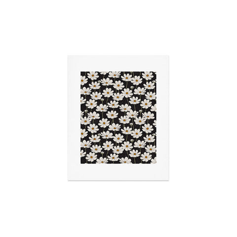 Little Arrow Design Co cosmos floral charcoal Art Print