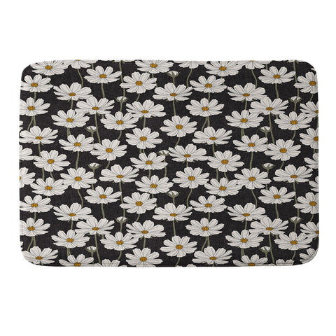 Little Arrow Design Co cosmos floral charcoal Memory Foam Bath Mat