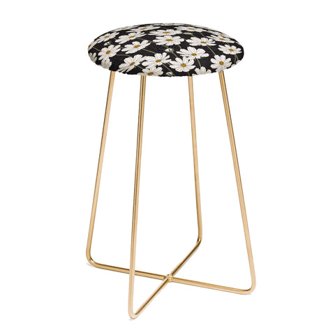 Little Arrow Design Co cosmos floral charcoal Counter Stool
