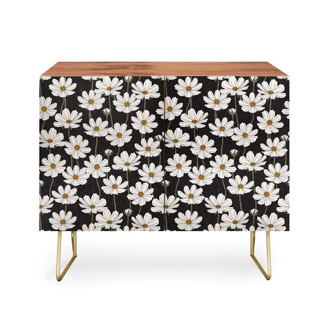 Little Arrow Design Co cosmos floral charcoal Credenza
