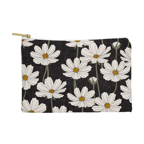 Little Arrow Design Co cosmos floral charcoal Pouch