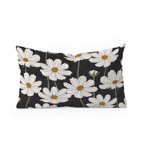 Little Arrow Design Co cosmos floral charcoal Oblong Throw Pillow