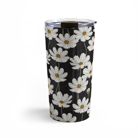 Little Arrow Design Co cosmos floral charcoal Travel Mug