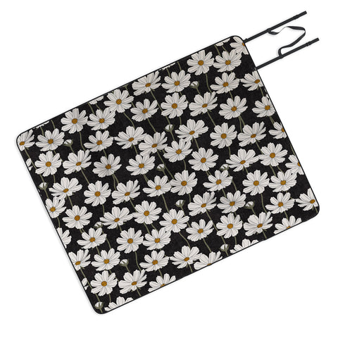 Little Arrow Design Co cosmos floral charcoal Picnic Blanket