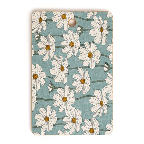 Little Arrow Design Co cosmos floral dusty blue Cutting Board Rectangle