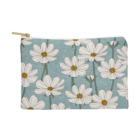 Little Arrow Design Co cosmos floral dusty blue Pouch