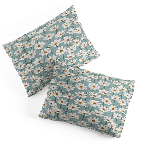 Little Arrow Design Co cosmos floral dusty blue Pillow Shams