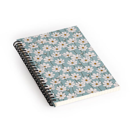 Little Arrow Design Co cosmos floral dusty blue Spiral Notebook