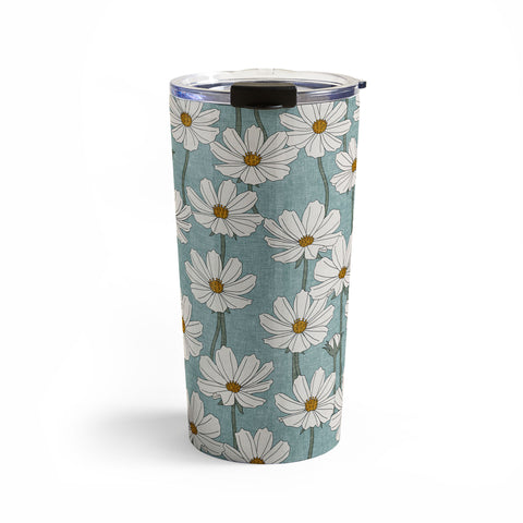 Little Arrow Design Co cosmos floral dusty blue Travel Mug
