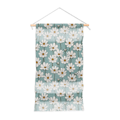 Little Arrow Design Co cosmos floral dusty blue Wall Hanging Portrait