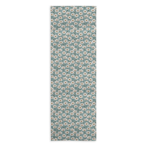 Little Arrow Design Co cosmos floral dusty blue Yoga Towel