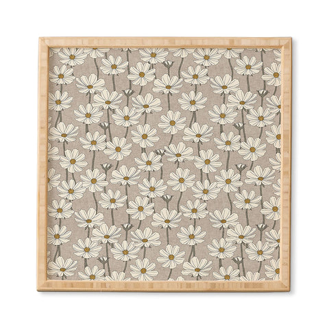 Little Arrow Design Co cosmos floral neutrals Framed Wall Art