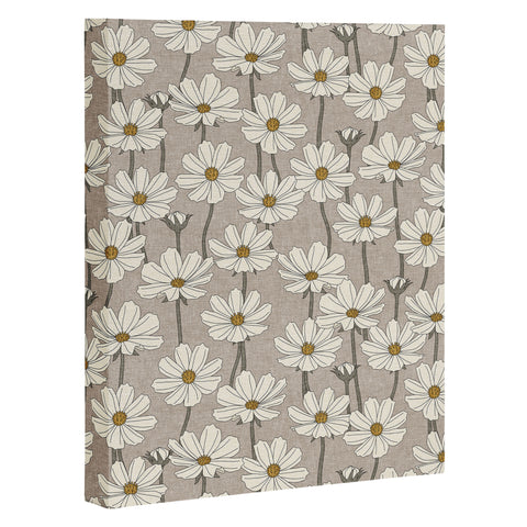 Little Arrow Design Co cosmos floral neutrals Art Canvas