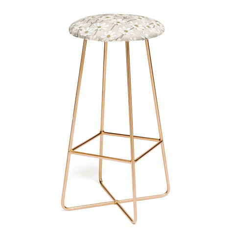 Little Arrow Design Co cosmos floral neutrals Bar Stool