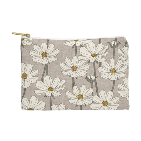 Little Arrow Design Co cosmos floral neutrals Pouch