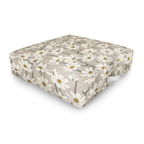 Little Arrow Design Co cosmos floral neutrals Outdoor Floor Cushion