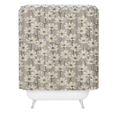 Little Arrow Design Co cosmos floral neutrals Shower Curtain